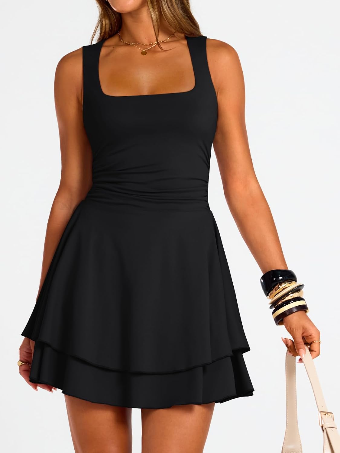 Women's Square Neck Mini Dress - Image 2