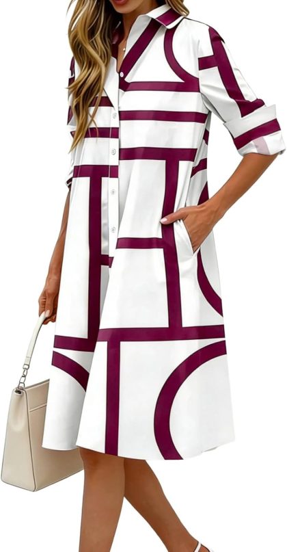 Women's Striped Shirt Dress
