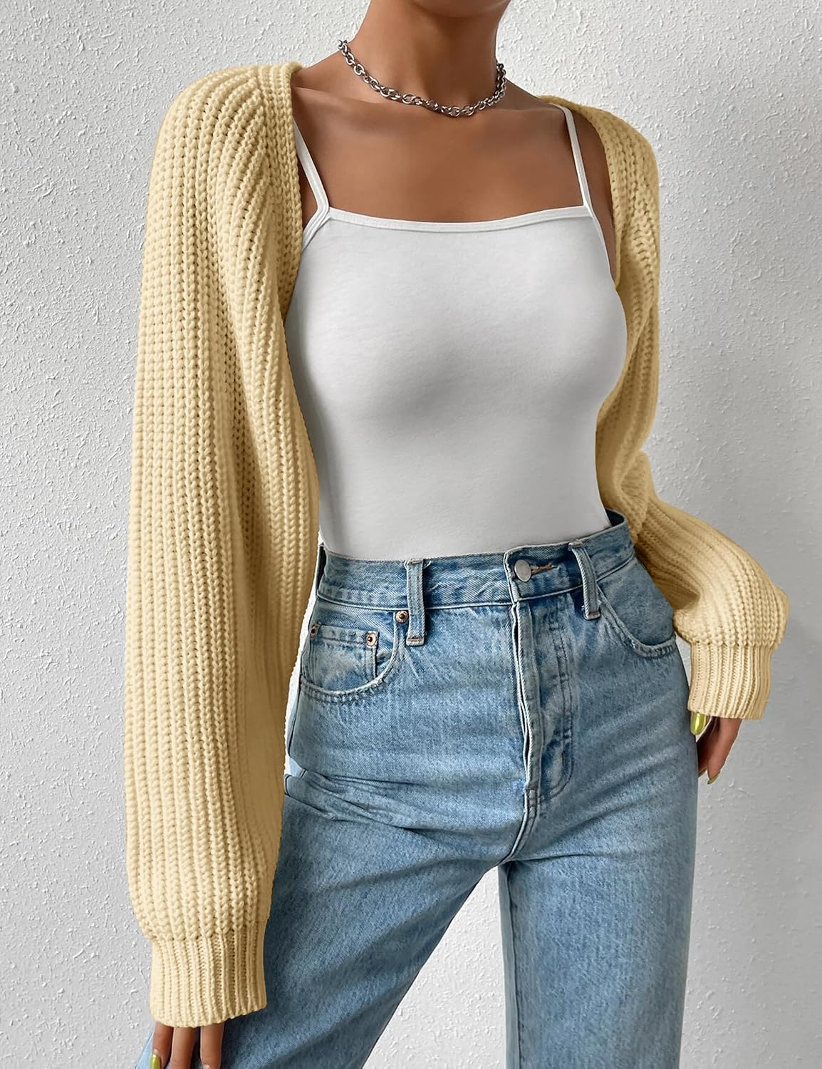 Women's Cropped Knit Cardigan - Image 3