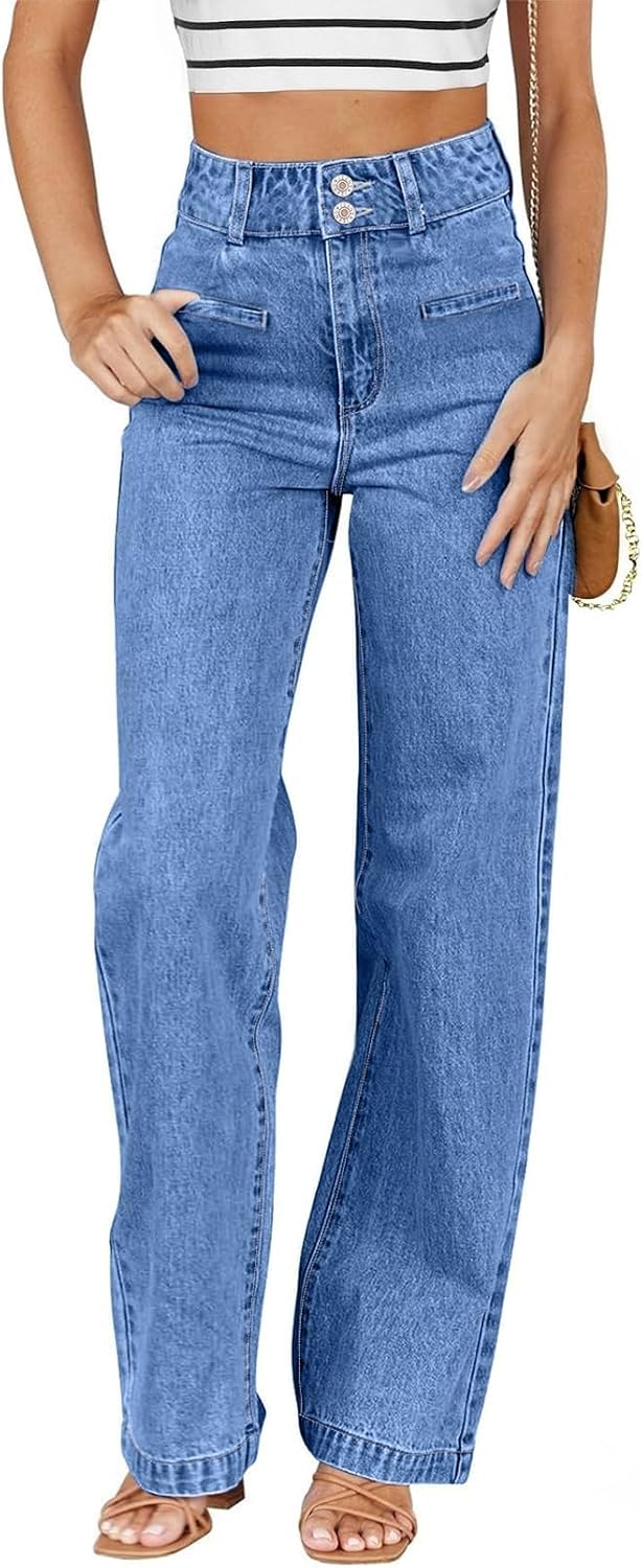 Women's High Waisted Straight Leg Jeans