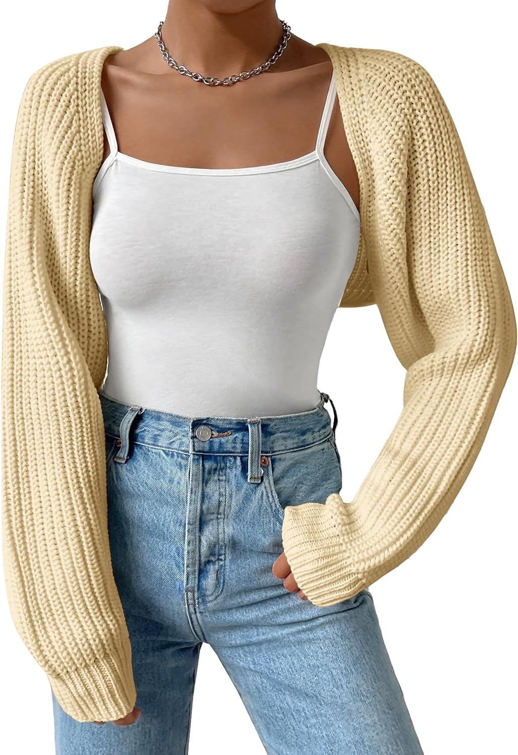 Women's Cropped Knit Cardigan
