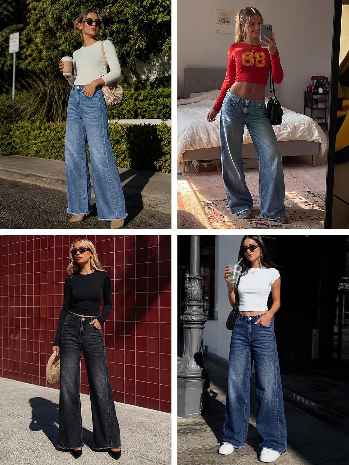 Women's Wide Leg Denim Jeans - Image 4