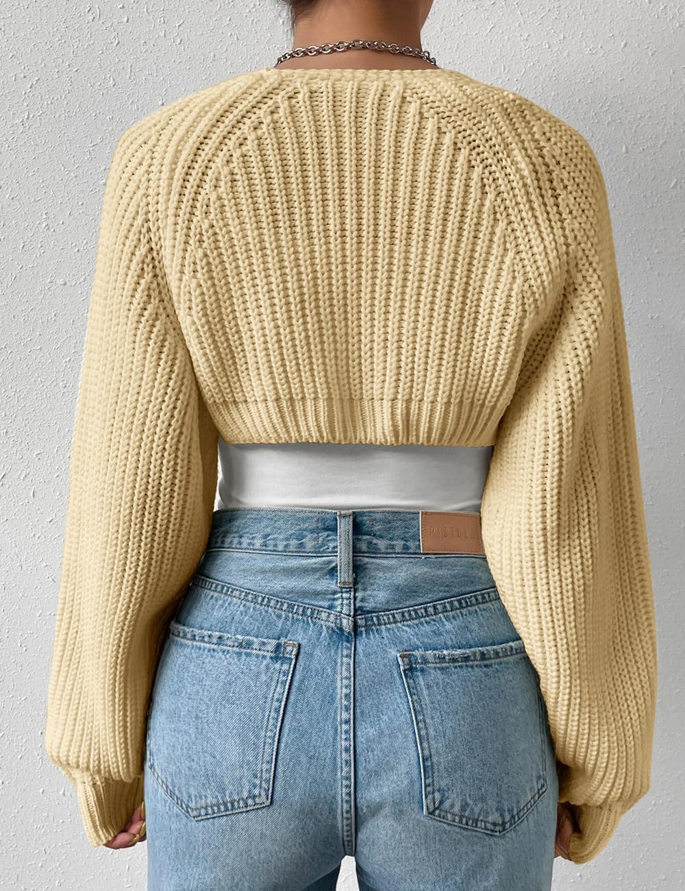 Women's Cropped Knit Cardigan - Image 5