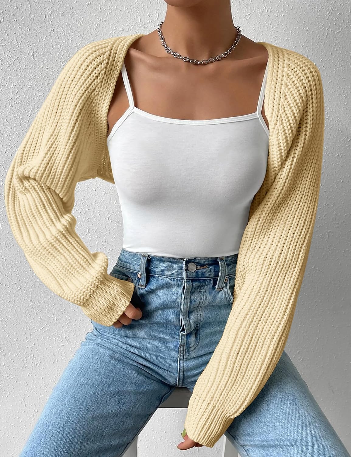 Women's Cropped Knit Cardigan - Image 4