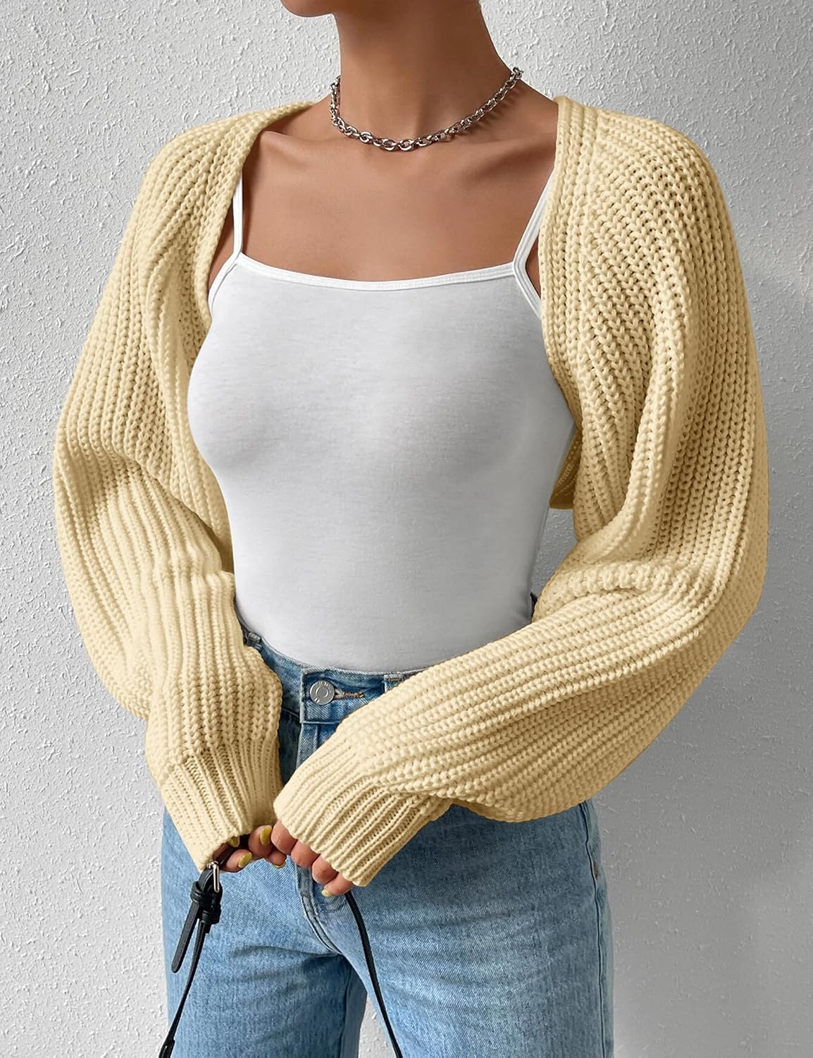 Women's Cropped Knit Cardigan - Image 2